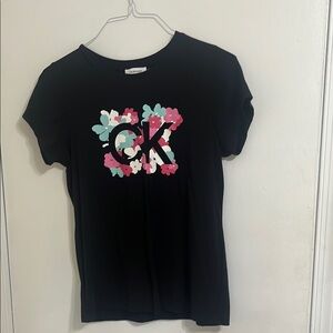 Calvin Klein Black Floral Logo T-Shirt